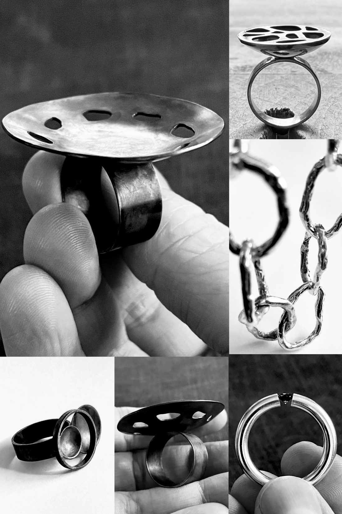 Sculptural jewellery pieces by Stefanie Lecompte